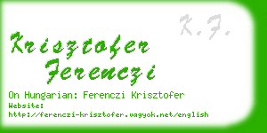 krisztofer ferenczi business card